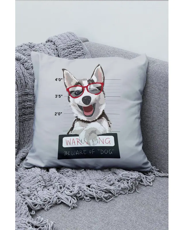 Sevimli Kurt Pattern Double-Sided Printed Suede Cushion Cover PL772 - 2