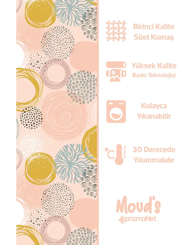 Xero Floral 1 Pattern Printed Suede Table Runner - 5