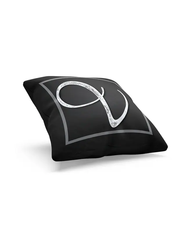 V Letter Pattern Double-Sided Printed Suede Cushion Cover - 2