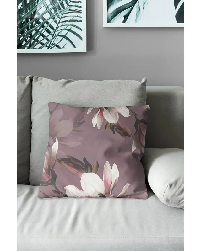 Double-Sided Printed Vintage Flowers Pattern Set of 4 Coordinated Suede Cushion Cover - 6