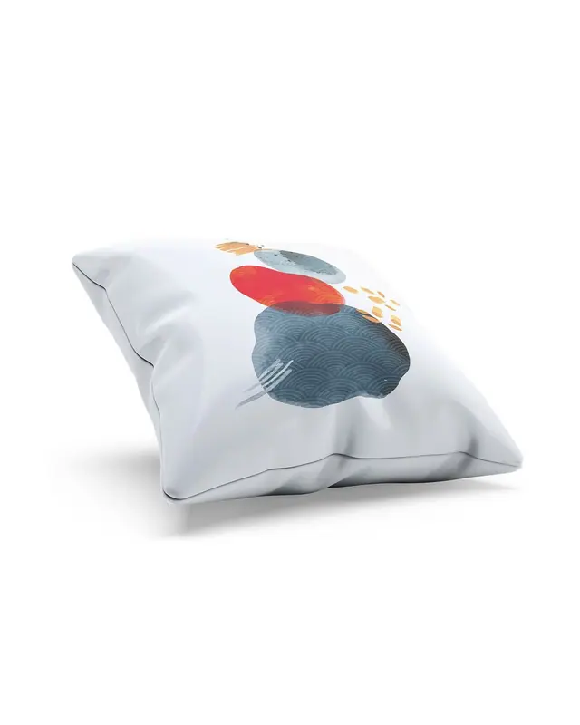 Japon Taşı - 2 Pattern Double-Sided Printed Suede Cushion Cover - 2