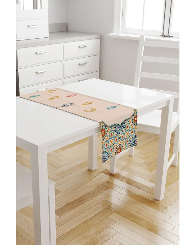 Ramadan Pattern 40X140 Table Runner, Easy-Care Suede Textured Runner, Stain-Resistant Runner - 2