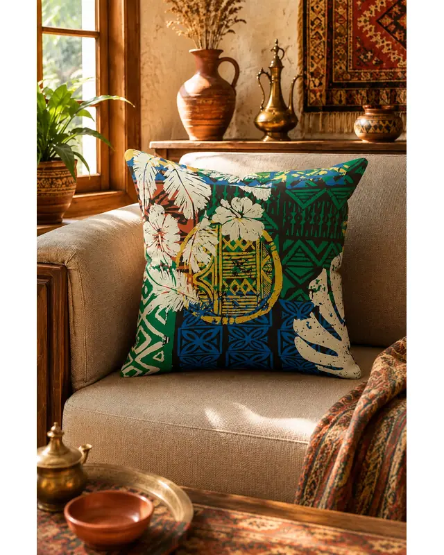 Double-Sided Printed Ethnic Pattern Pattern Set of 4 Coordinated Suede Cushion Cover - 6