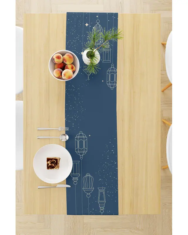 Ramadan Pattern 40X140 Table Runner, Easy-Care Suede Textured Runner, Stain-Resistant Runner - 2
