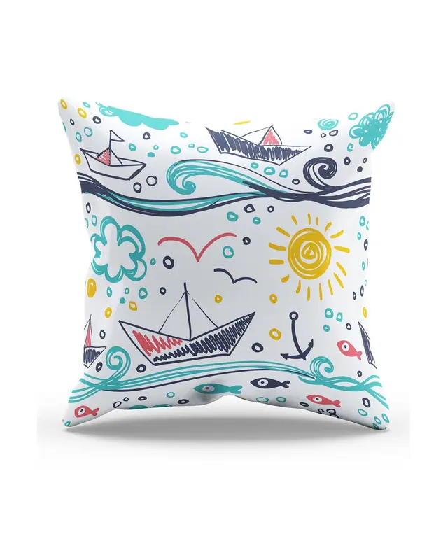 Double-Sided Printed Kids Pattern Set of 3 Coordinated Suede Cushion Cover - 2