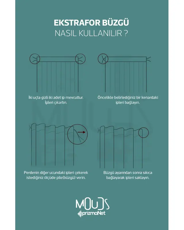Yeşil Noktalı Desenli Süet Oturma Odası Salon Fon Perde Baskılı Ekstrafor Büzgü 2 Kanat PRD-1069 - 5