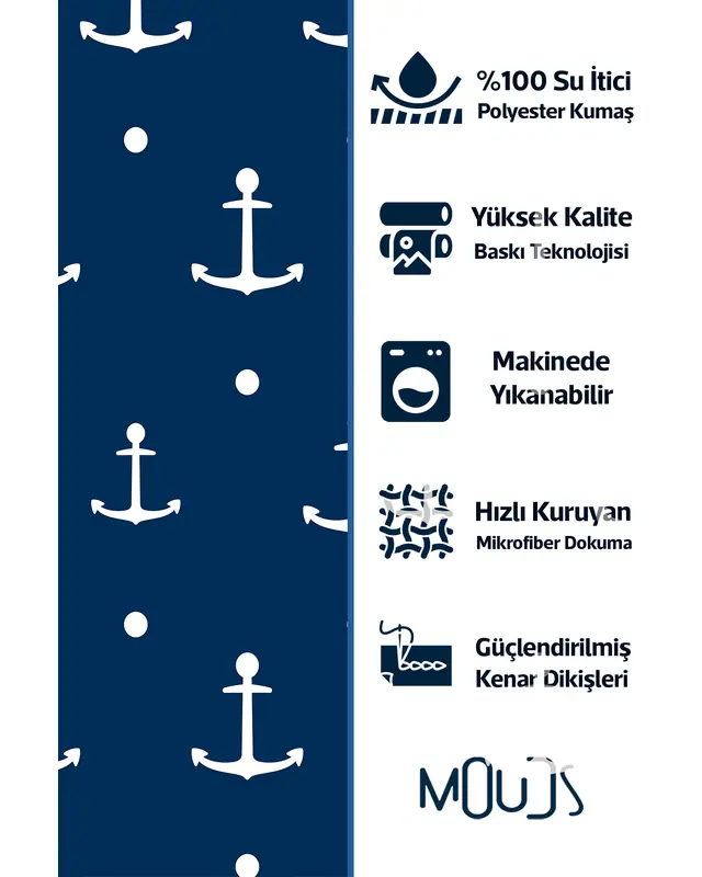 Set of 4 Sea Pattern Cushion Cover Water-Resistant Wipe-Clean Digitally Printed Boat and Yacht Decor SET05 - 2