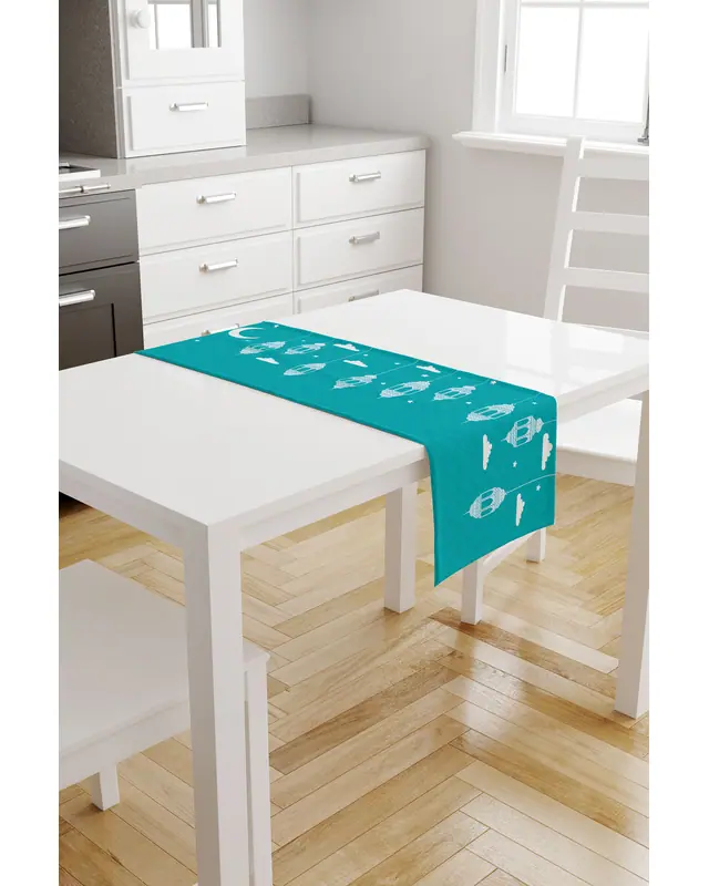 Ramazan Desenli 40X140 Runner Masa Örtüsü, Dertsiz Süet Dokulu Runner, Leke Tutmaz Runner - 4
