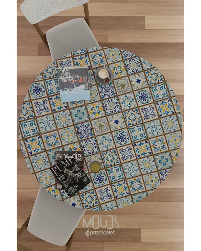 Ramadan Ethnic Round Easy-Care Suede-Feel Tablecloth - MSY-249 - 2