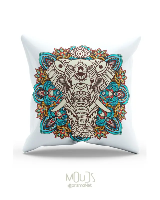Elephant Mandala Pattern Double-Sided Printed Single Cushion Cover - 2