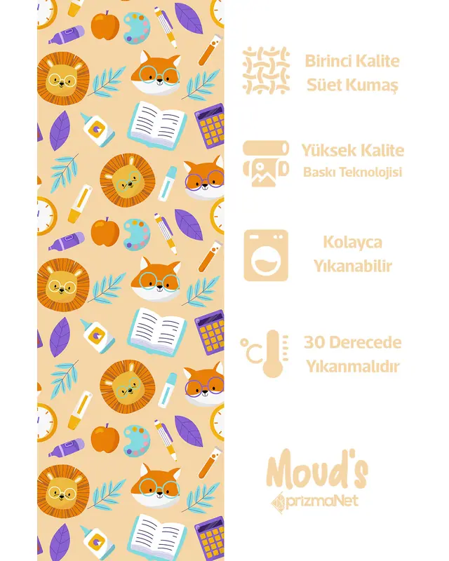 Orange Student Dog And Lion Rectangular Easy-Care Suede-Feel Tablecloth - MS-146 - 2