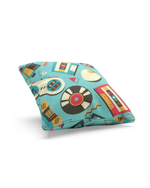90's-2 Pattern Double-Sided Printed Suede Cushion Cover - 2