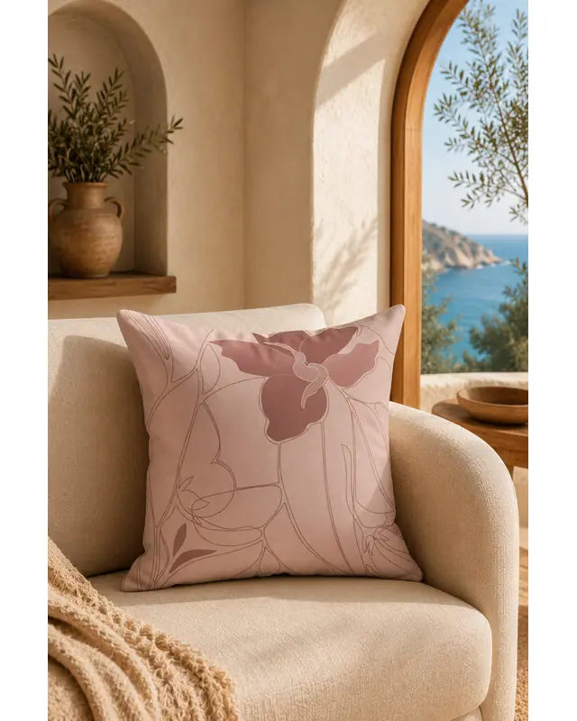 Double-Sided Printed Mirror Flower Pattern Set of 3 Coordinated Suede Cushion Cover - 7