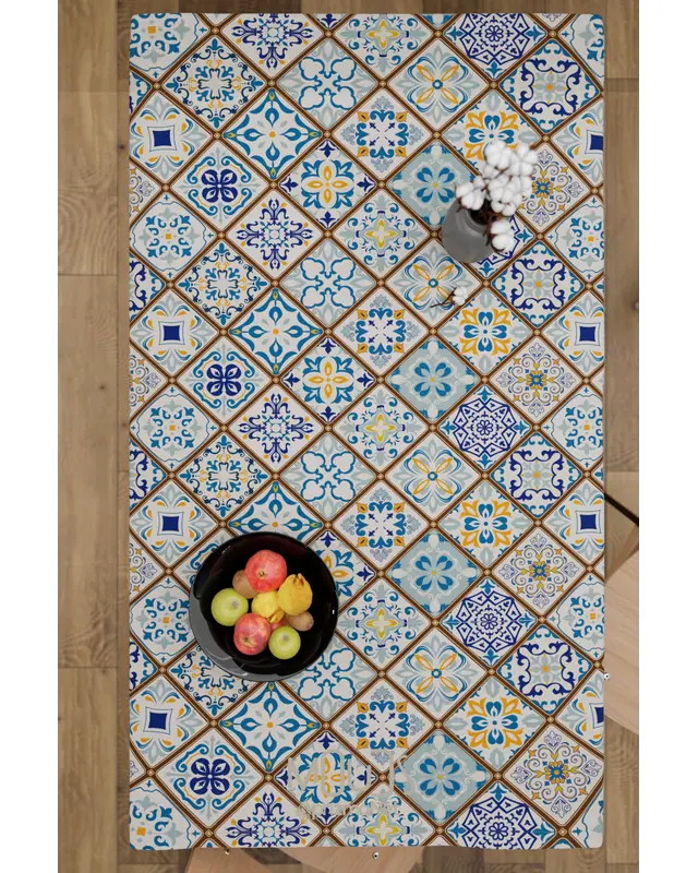 Ramadan Ethnic Rectangular Easy-Care Suede-Feel Tablecloth - MS-249 - 6