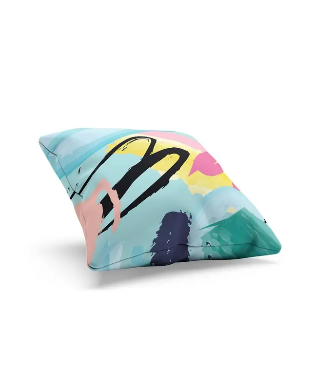 Brush Art-1 Pattern Double-Sided Printed Suede Cushion Cover - 2