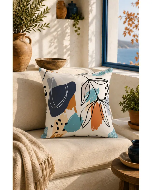 Double-Sided Printed Art Series-1 Pattern Set of 4 Coordinated Suede Cushion Cover - PLG150 - 7