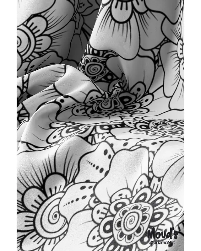 Black Floral Series Pattern Printed Suede Table Runner - 4