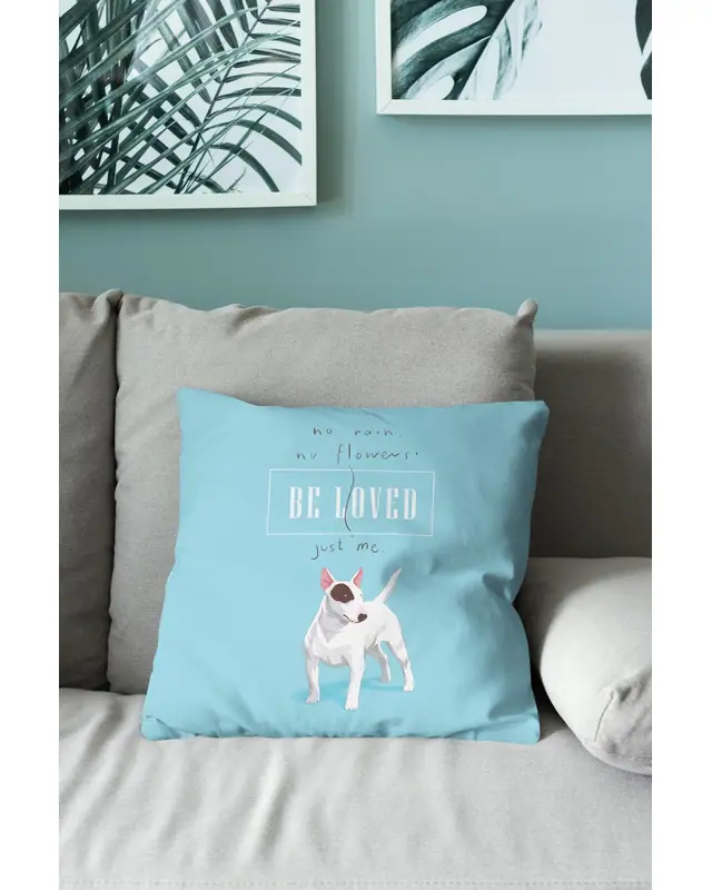 Blue Teriyer Dog Pattern Double-Sided Printed Suede Cushion Cover PL779 - 3