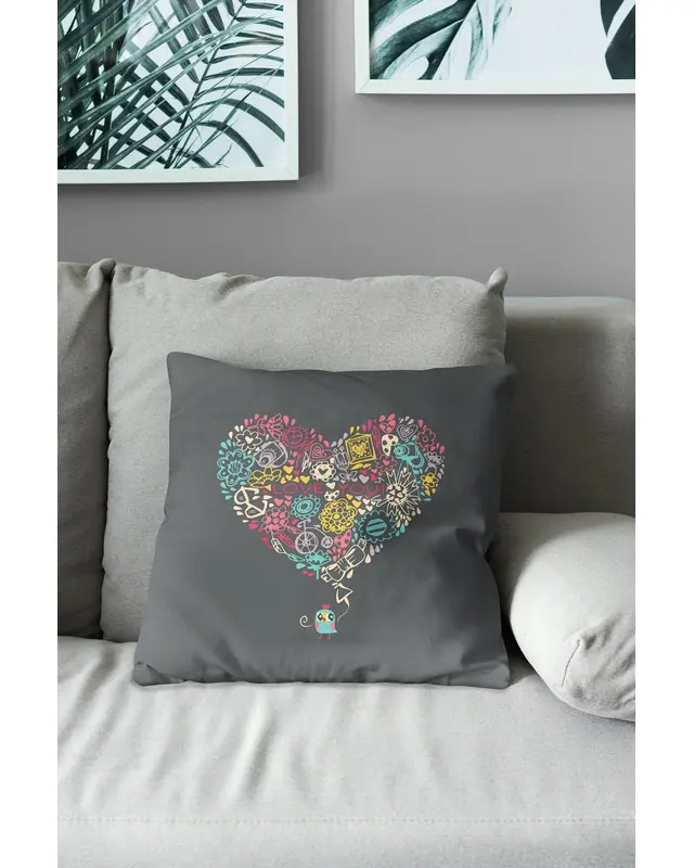 Bird Dream Pattern Double-Sided Printed Suede Cushion Cover - 3