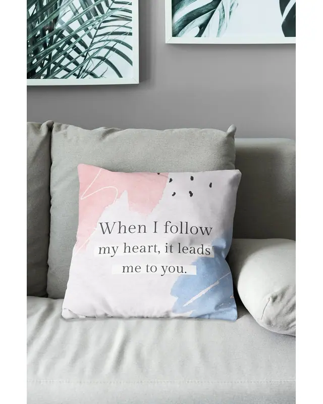 Double-Sided Printed Life Words Pattern Set of 4 Coordinated Suede Cushion Cover - 5