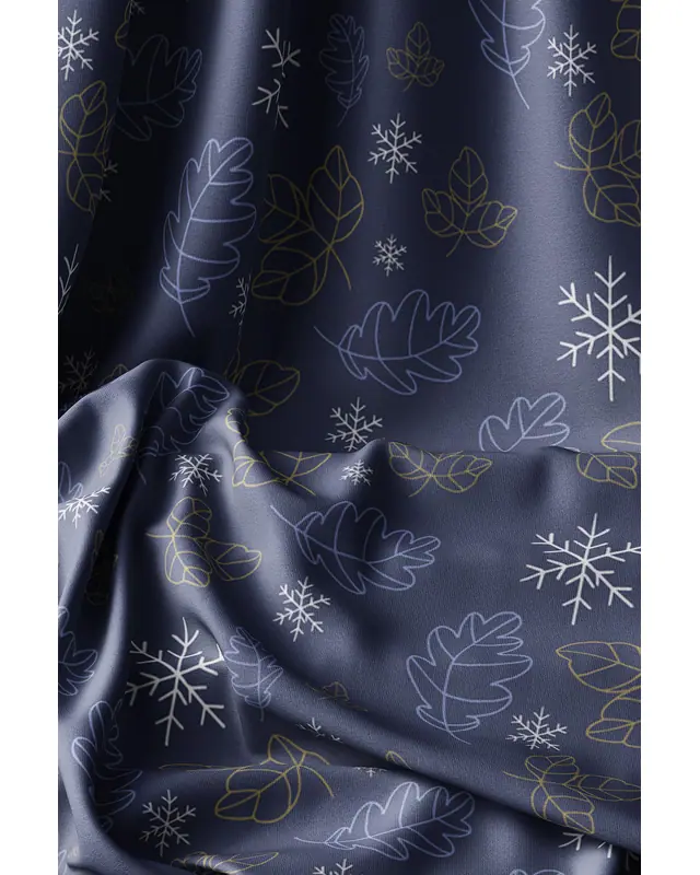Double-Sided Printed Set of 4 Navy White Snowflakes Christmas Pattern Cushion Cover PL1135-4LÜ - 8