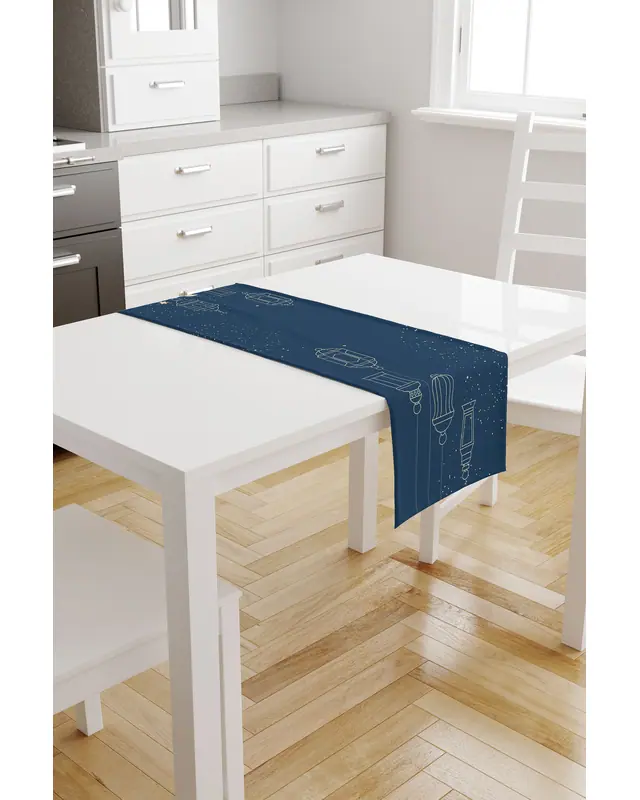 Ramadan Pattern 40X140 Table Runner, Easy-Care Suede Textured Runner, Stain-Resistant Runner - 3