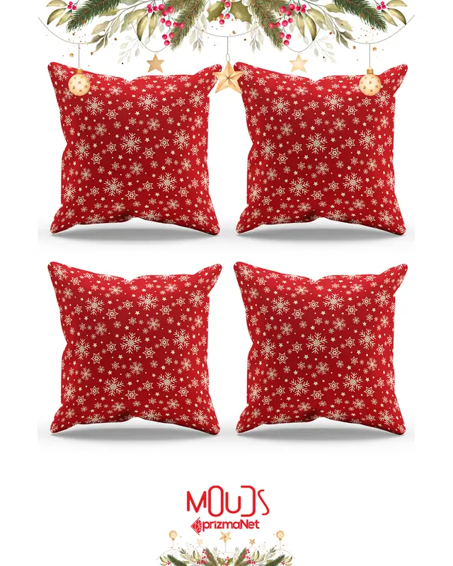 Snowflakes Christmas Pattern Double-Sided Printed Suede Cushion Cover PL1125-4LÜ