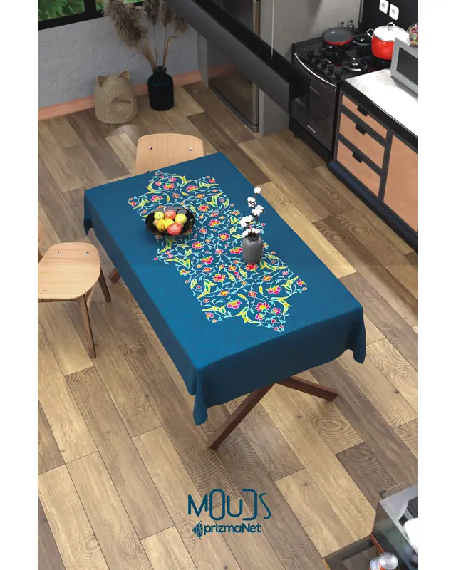 Ramadan Flower Branches Rectangular Easy-Care Suede-Feel Tablecloth - MS-261 - 5