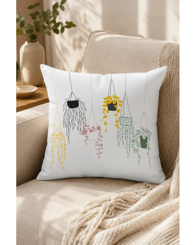 Double-Sided Printed Brown Sweet Home Series Pattern Set of 4 Coordinated Suede Cushion Cover - PLG203 - 7