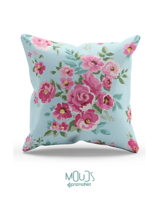 Çift Tarafı Baskılı Madame Spring Desenli Tekli Kırlent Kılıfı - 2