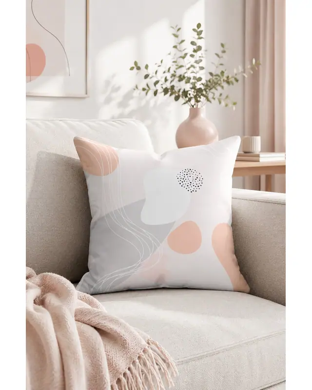 Double-Sided Printed Basic Flower Pattern Set of 4 Coordinated Suede Cushion Cover - 8