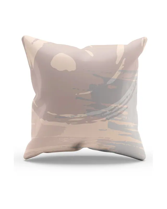 Double-Sided Printed Brown Brush Pattern Set of 4 Coordinated Suede Cushion Cover - 2