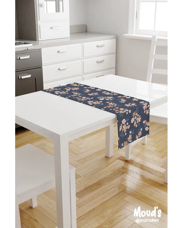 Gurun Pattern Printed Suede Table Runner - 2