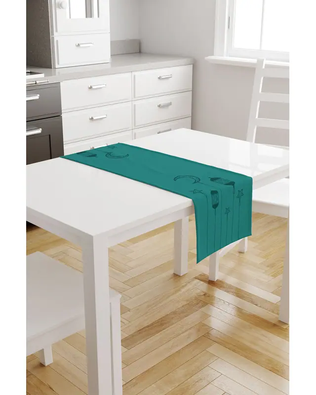 Ramadan Pattern 40X140 Table Runner, Easy-Care Suede Textured Runner, Stain-Resistant Runner - 3