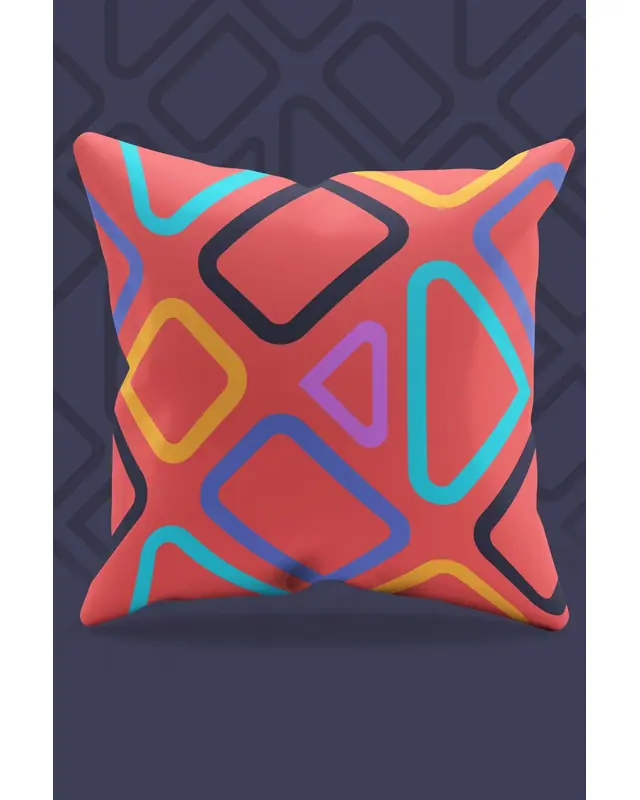Double-Sided Printed Colourful Geometric Series Pattern Set of 4 Coordinated Suede Cushion Cover - PLG153 - 8