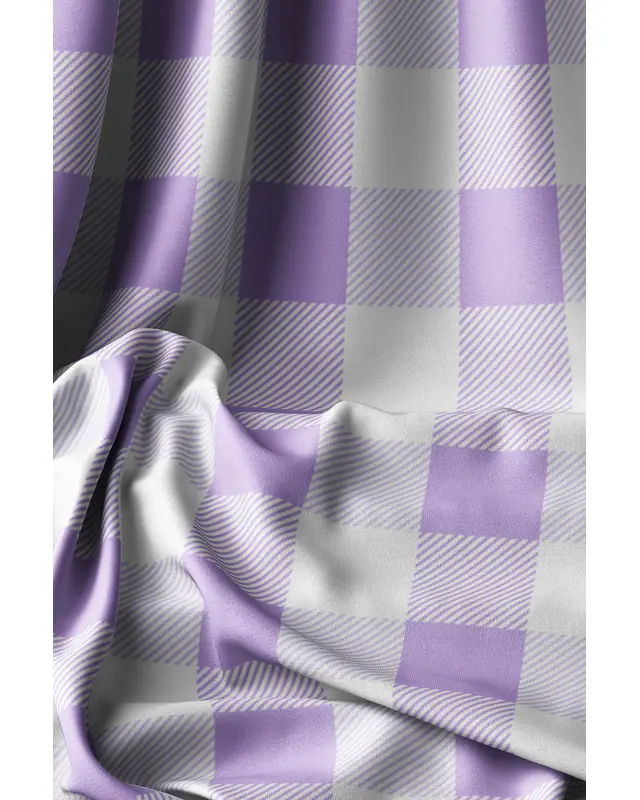 Purple Gingham Rectangular Easy-Care Suede-Feel Tablecloth - MS-3000-MOR - 8