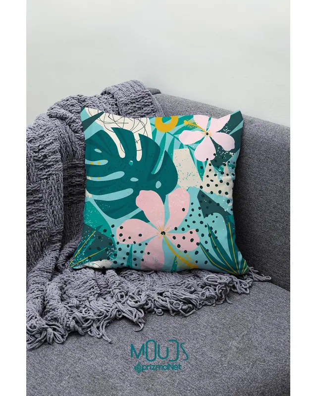 Double-Sided Printed Flower Pattern Set of 4 Coordinated Suede Cushion Cover - 3