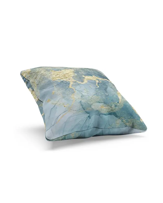Gold Marble-1 Pattern Double-Sided Printed Suede Cushion Cover - 2