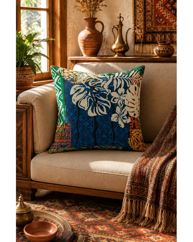 Double-Sided Printed Ethnic Pattern Pattern Set of 4 Coordinated Suede Cushion Cover - 5