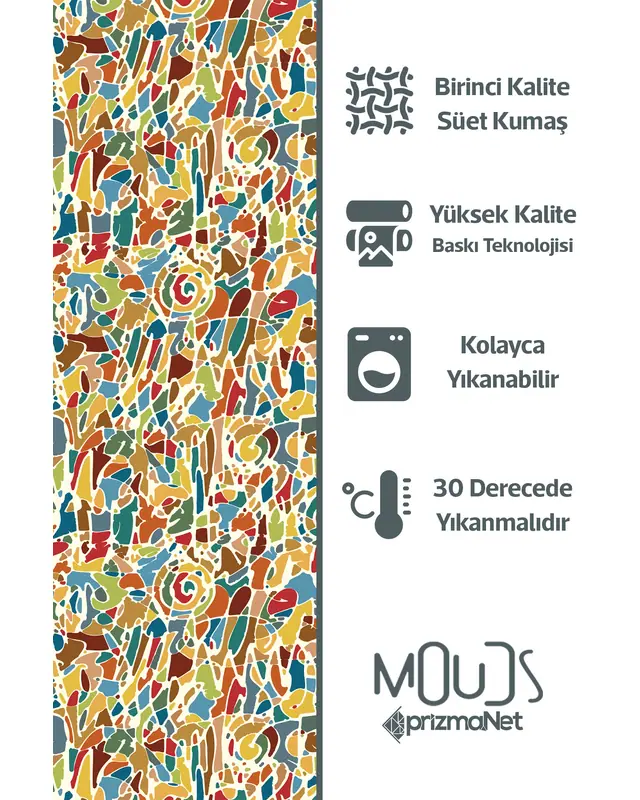 Colorful Brush Impact Patterned Suede Living Room Decorative Curtain Pencil Pleat - Single Panel - PRD-1095-TK - 5