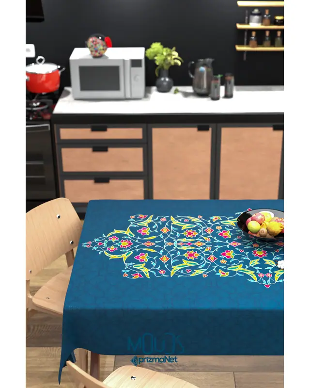 Ramadan Flower Branches Rectangular Easy-Care Suede-Feel Tablecloth - MS-261 - 4