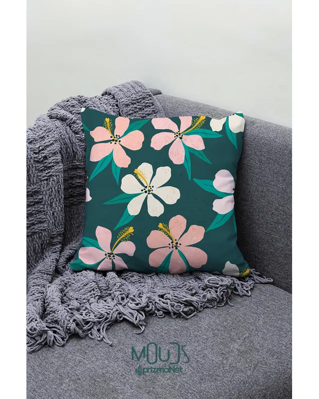 Double-Sided Printed Flower Pattern Set of 4 Coordinated Suede Cushion Cover - 2