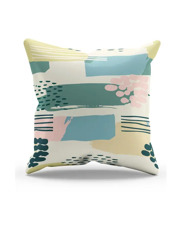 Double-Sided Printed Green Garden Pattern Set of 4 Coordinated Suede Cushion Cover - 5