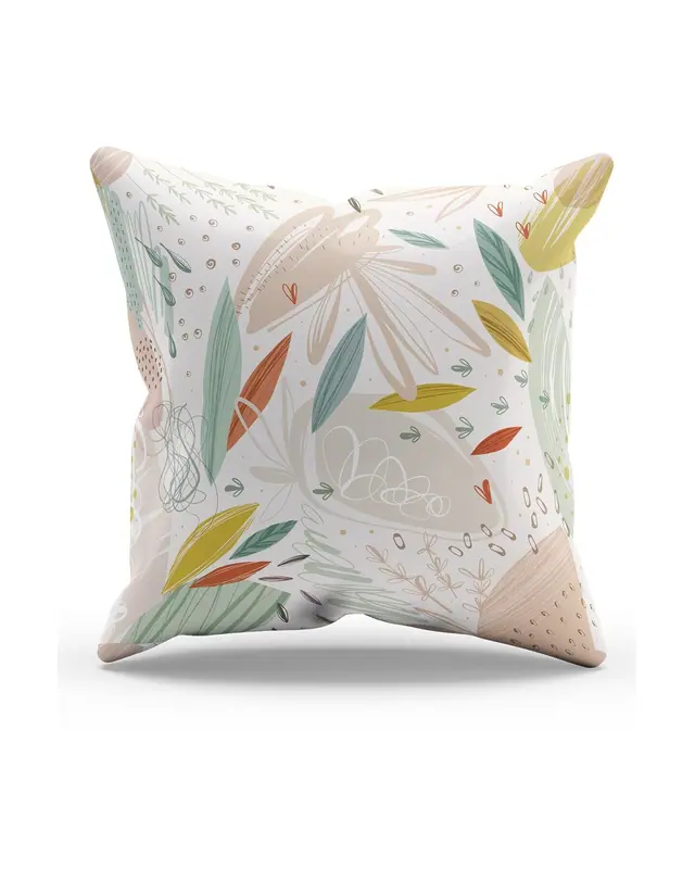 Çift Tarafı Baskılı Xero Floral 2 Desenli Süet Kırlent Kılıfı