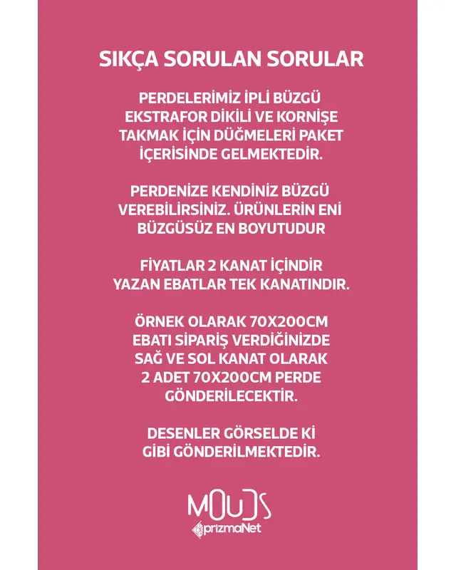Pembe Çiçek 2 Desenli Süet Oturma Odası Salon Fon Perde Baskılı Ekstrafor Büzgü 2 Kanat PRD-1041 - 4