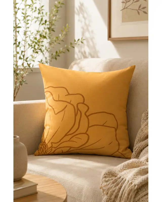 Double-Sided Printed Pastel Line-2 Pattern Set of 4 Coordinated Suede Cushion Cover - 5