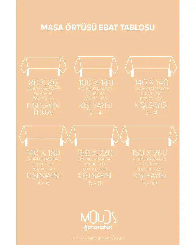 Blue Cream Ornament Islamic Rectangular Easy-Care Suede-Feel Tablecloth - MS-235 - 3