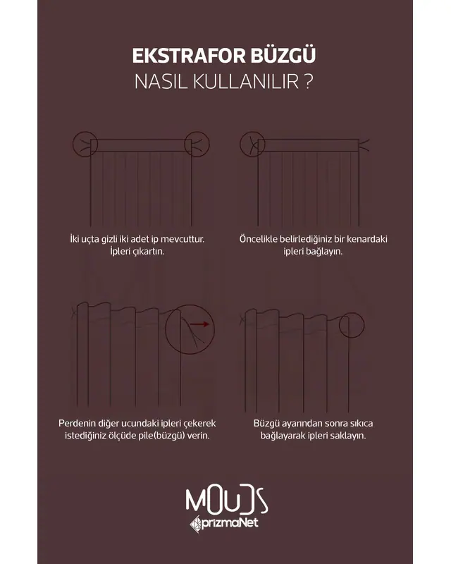 Anatolia 8 Patterned Suede Living Room Decorative Curtain Printed Pencil Pleat - Single Panel - PRD-1010-TK - 4