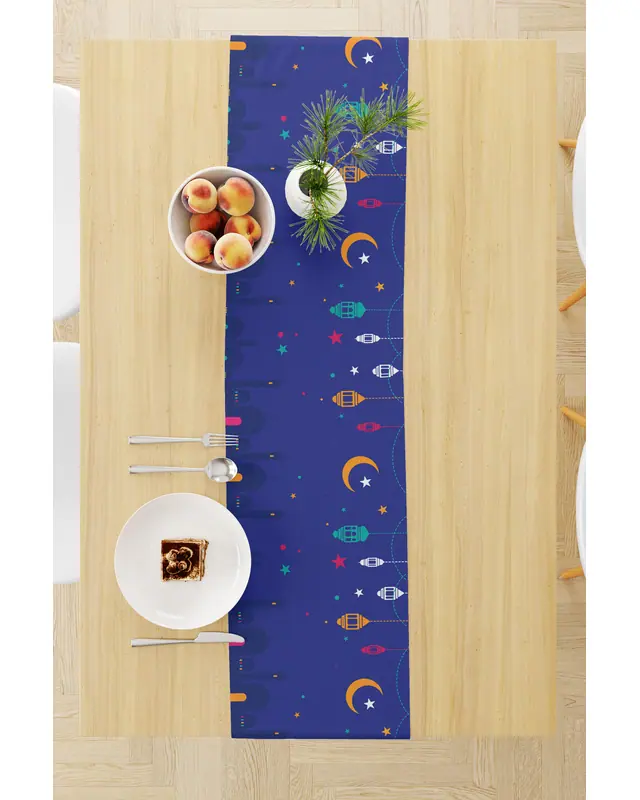 Ramadan Pattern 40X140 Table Runner, Easy-Care Suede Textured Runner, Stain-Resistant Runner - 2