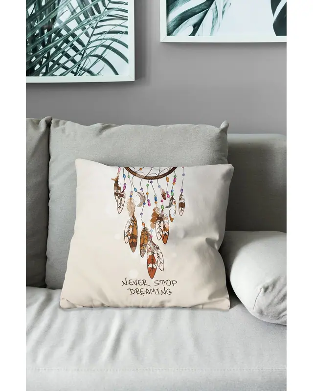 Kızılderili Pattern Double-Sided Printed Suede Cushion Cover - 3